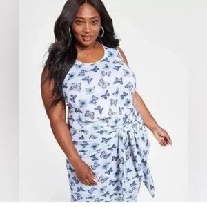 Nina Parker--Butterfly crop tank and matching skirt (NWOT)